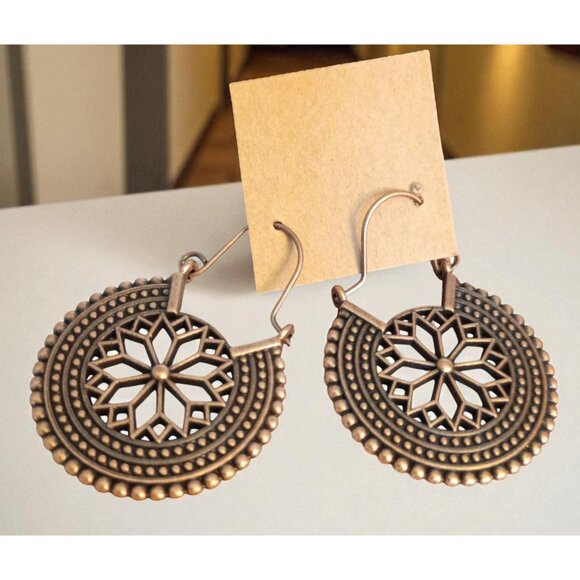 2 Pairs Boho Vintage Style Alloy Geometric Earrings Women’s Jewelry Gift Box - Picture 3 of 6